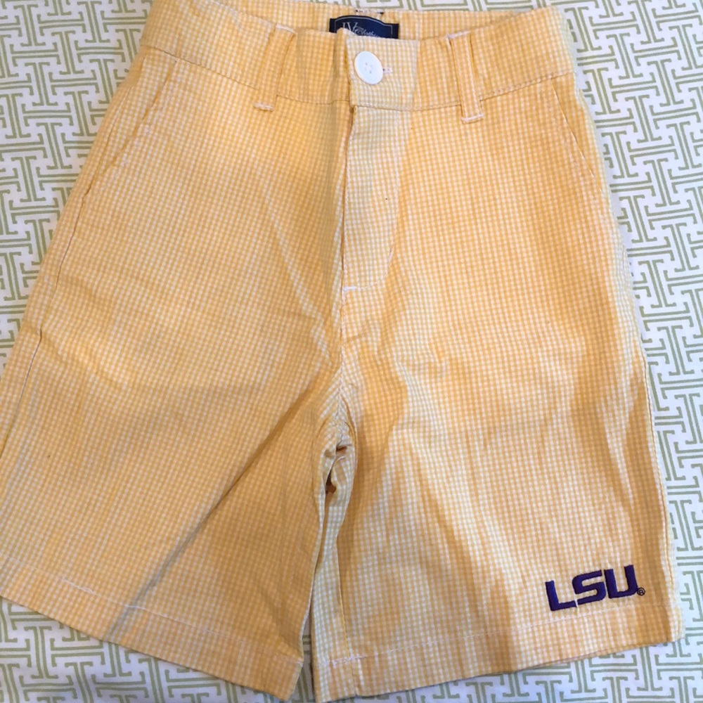 LSU gingham short